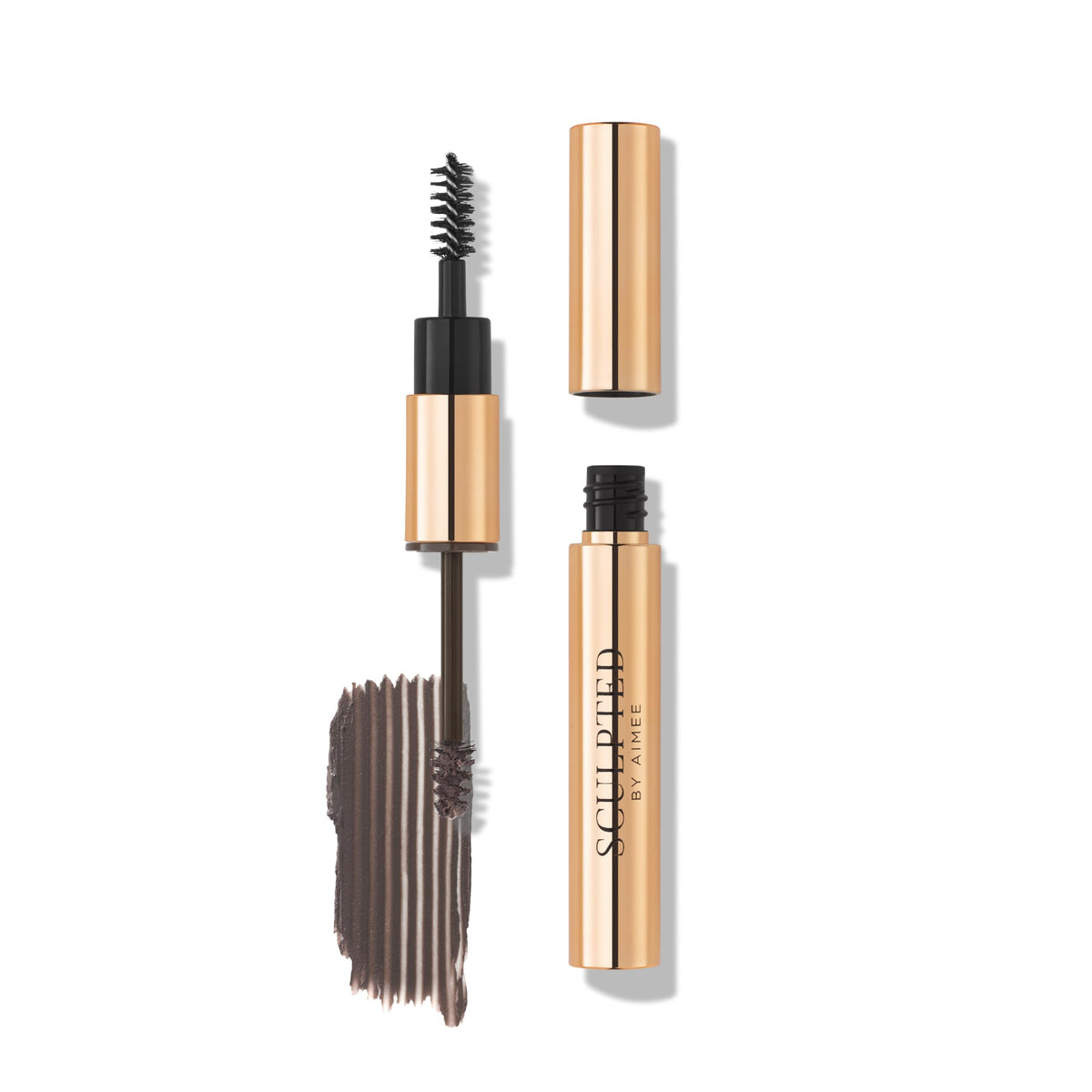 SCULPTED by Aimee Connolly EasyBrow Deep Brown from Sculpted by Aimee - Travel-Friendly, Double-Ended, Vegan 2-in-1 Tinted Fibre or Clear Eyebrow Gel with Spoolie