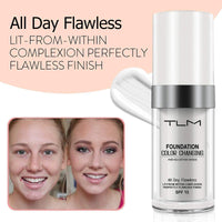 HZZYJ Flawless Colour Changing Foundation, Liquid Foundation Makeup Face ,Liquid Cover Concealer Warm Skin Tone Foundation,Base Nude Face Moisturizing SPF 15 for All Skin Types