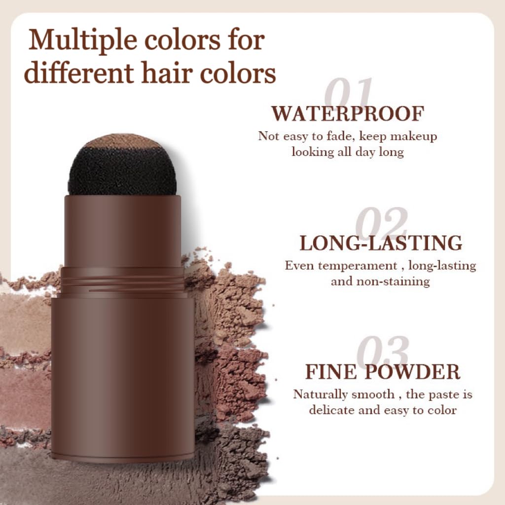 FANFALUV Hairline Powder-Hair Root Touch Up-Instantly Hairline Shadow-Conceals Hair Loss And Fills In Receding Hairlines Forehead Side Hair Filler- Grey Hair Cover Up For Women & Men Sweatproof (Gray Brown)