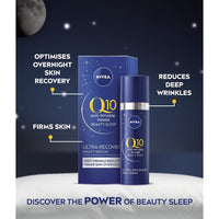 NIVEA Q10 Anti-Wrinkle Power Ultra Recovery Night Serum (30ml), Face Serum With Pro-vitamin B5 And Q10, For Deep Wrinkle Reduction And Firmer, Stronger Skin