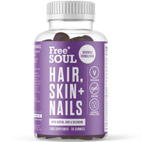 Free Soul Biotin Hair Supplement – Hair, Skin, & Nails Gummies – Delicious Chewable Hair Skin and Nails Vitamins – Biotin Enhanced with Vitamins B6, B12, Zinc, Selenium, E, A, C & D – 60 Gummies
