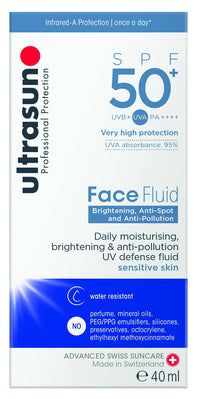 ultrasun AntiPollution Face Fluid SPF50+, white, 40 millilitre