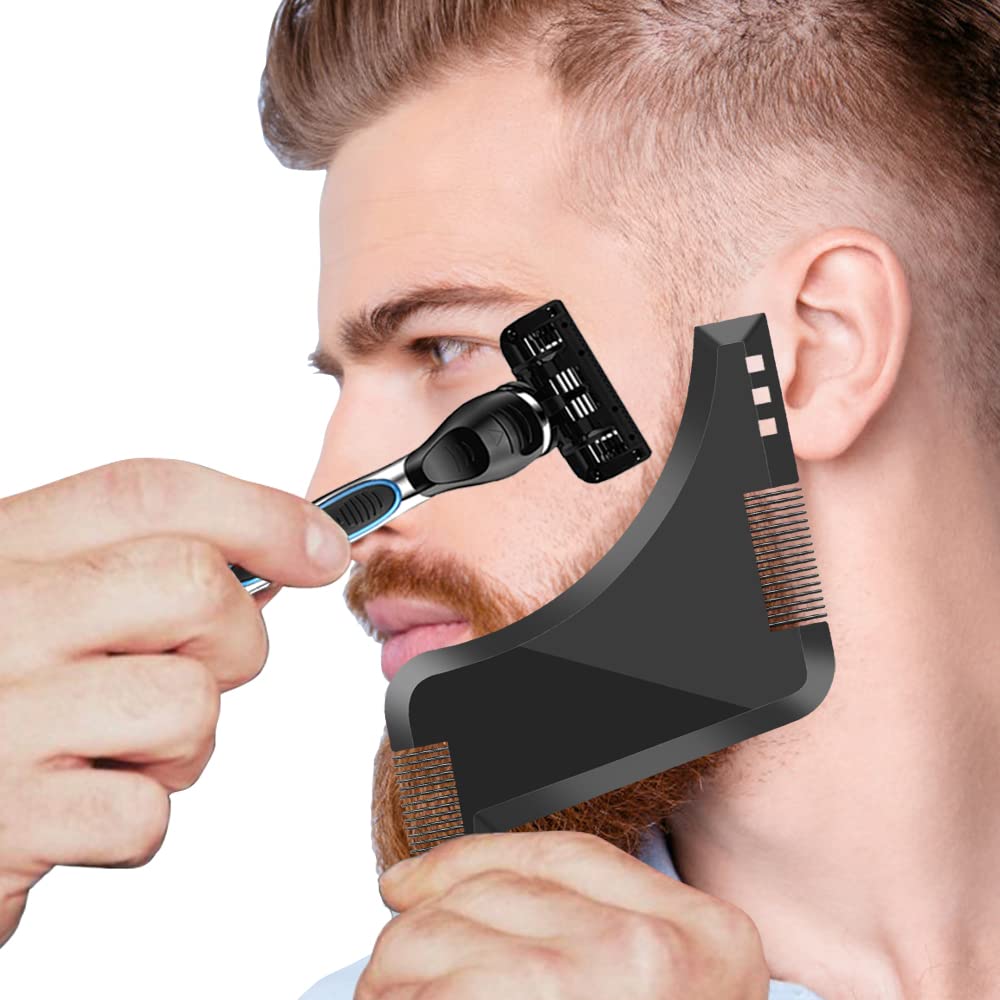 Accessotech Beard Styling Shaping Template Comb Barber Tool Symmetry Line Up Trimming Guide
