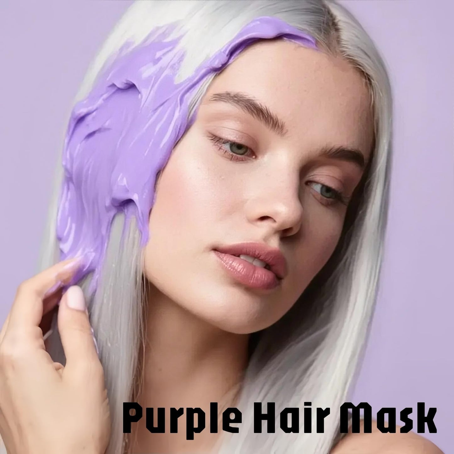 100g Purple Hair Mask,Neutralizes Yellow Tones Deep Nourish Brighten Hair,Deep Conditioning Purple Keratin Hair Mask,Add Shine,Cool Tone,Lighten & Soften,Hair Treatments for Dry Damaged Hair