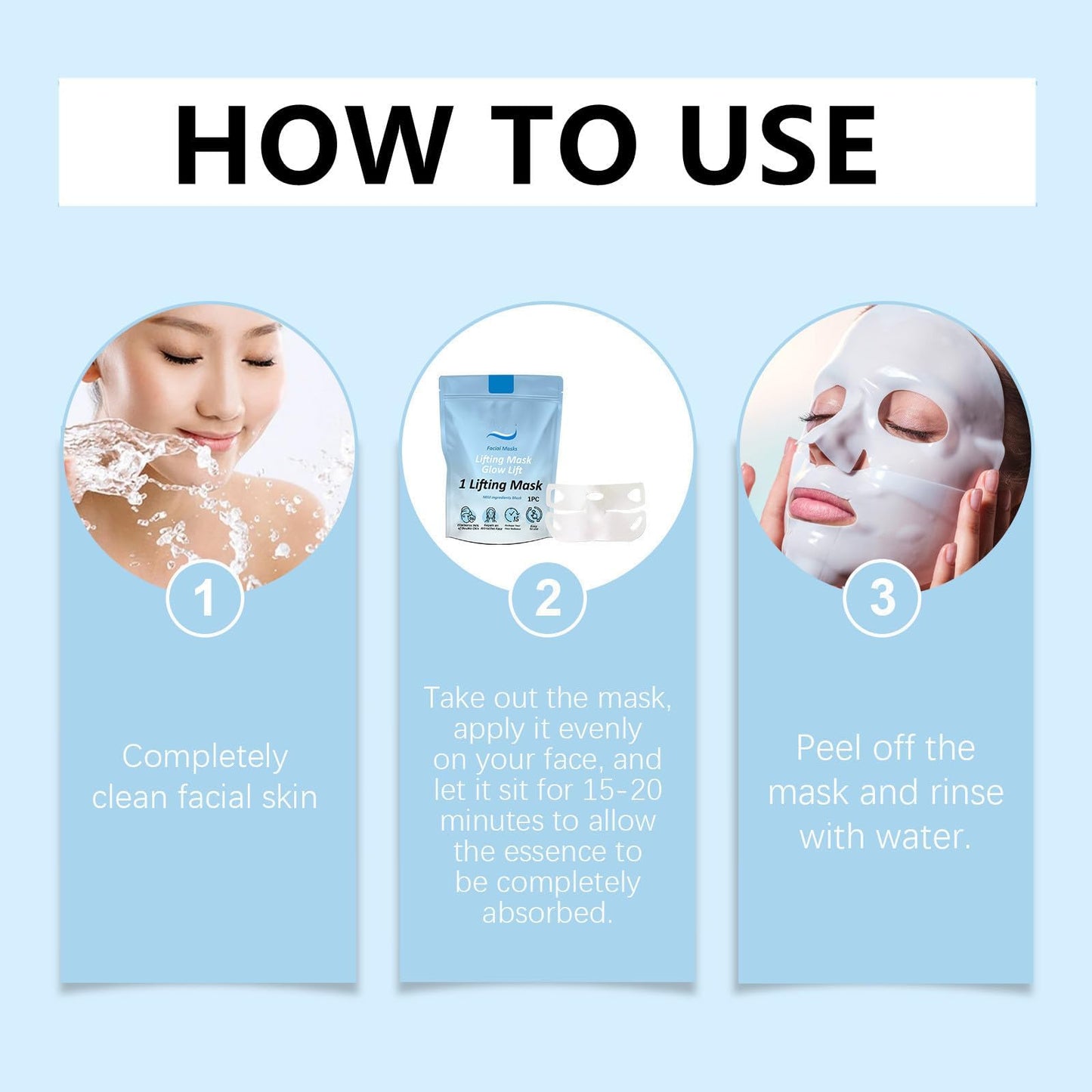 Generic Chinology Chin Mask with Hyaluronic Acid, V Shape Face Tape for Skin Firming & Tightening, Chinology Double Chin Lifting Mask, Gifts for Women and Men(2pcs)