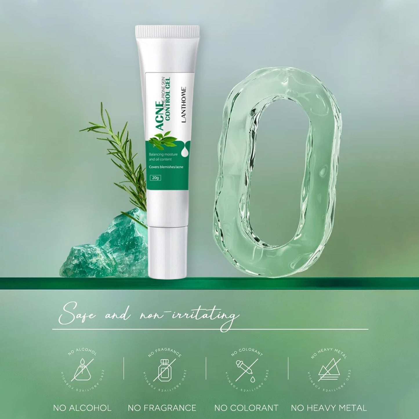 Anti Acne Face Cream, Tea Tree Face Ance Gel, Spot Cream for Acne Treatment and Spot Treatment Shrink Pores, Acne Scars Recovery,Control Sebum Secretion,Relieves Inflammation Redness & Anti-Bacterial