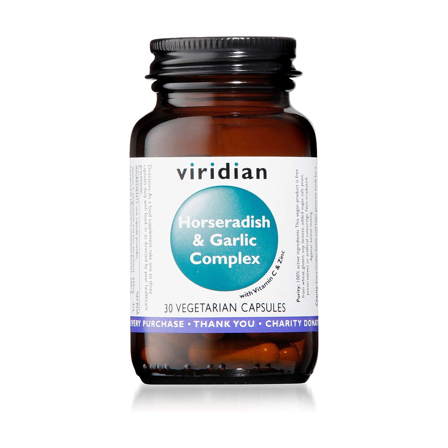 Viridian Horseradish & Garlic Complex - Vitamin C & Zinc - 30 Vegicaps