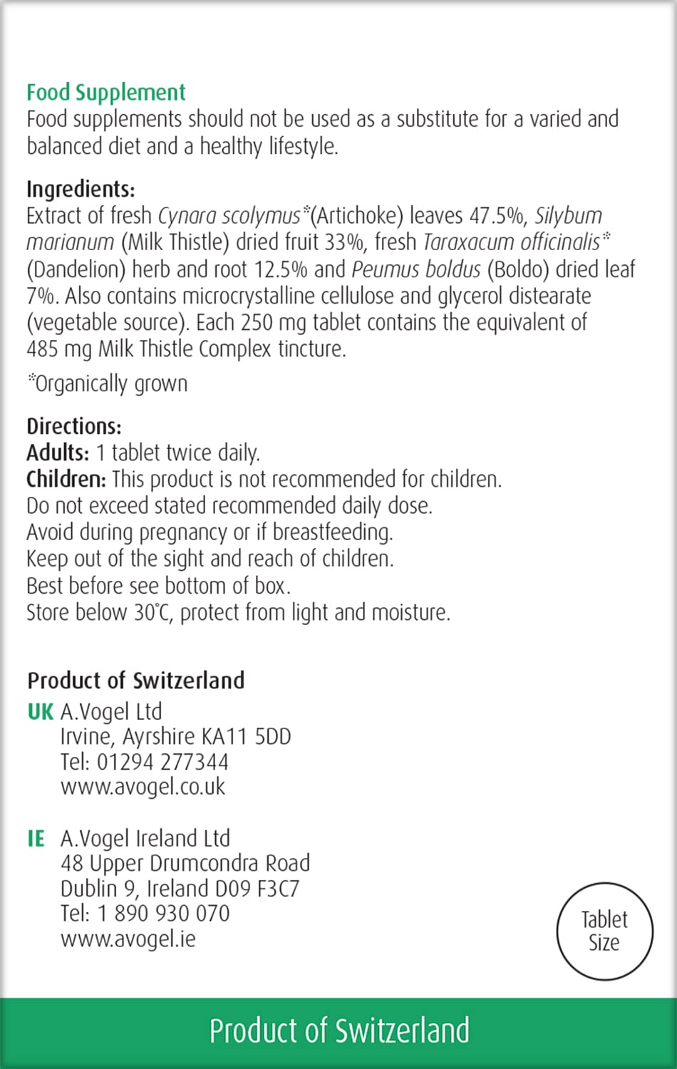 A.Vogel Milk Thistle Complex Tablets (20)