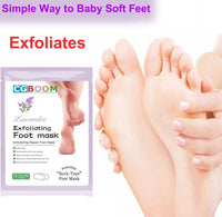 HOKIAMCN 5 Pairs Foot Peel Mask,lavender Foot Exfoliating Mask Socks Calluses Remover Dead Skin, Moisturizing Feet Peeling Mask for Dry Skin,Cracked Heels,Foot SPA Socks for Women and Men (Lavender)