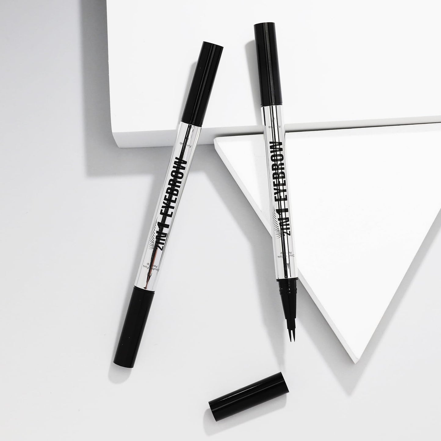 Oruagmel Eyebrow Pencil, Microblading Eyebrow Pen, 2-In-1 Dual-Ended Eye Brow Pencil with 2 Fork Tip & Precise Brush, Create Natural Hair-Like Brows, Waterproof, Last All Day, Shaping, Defined (Dark Brown)
