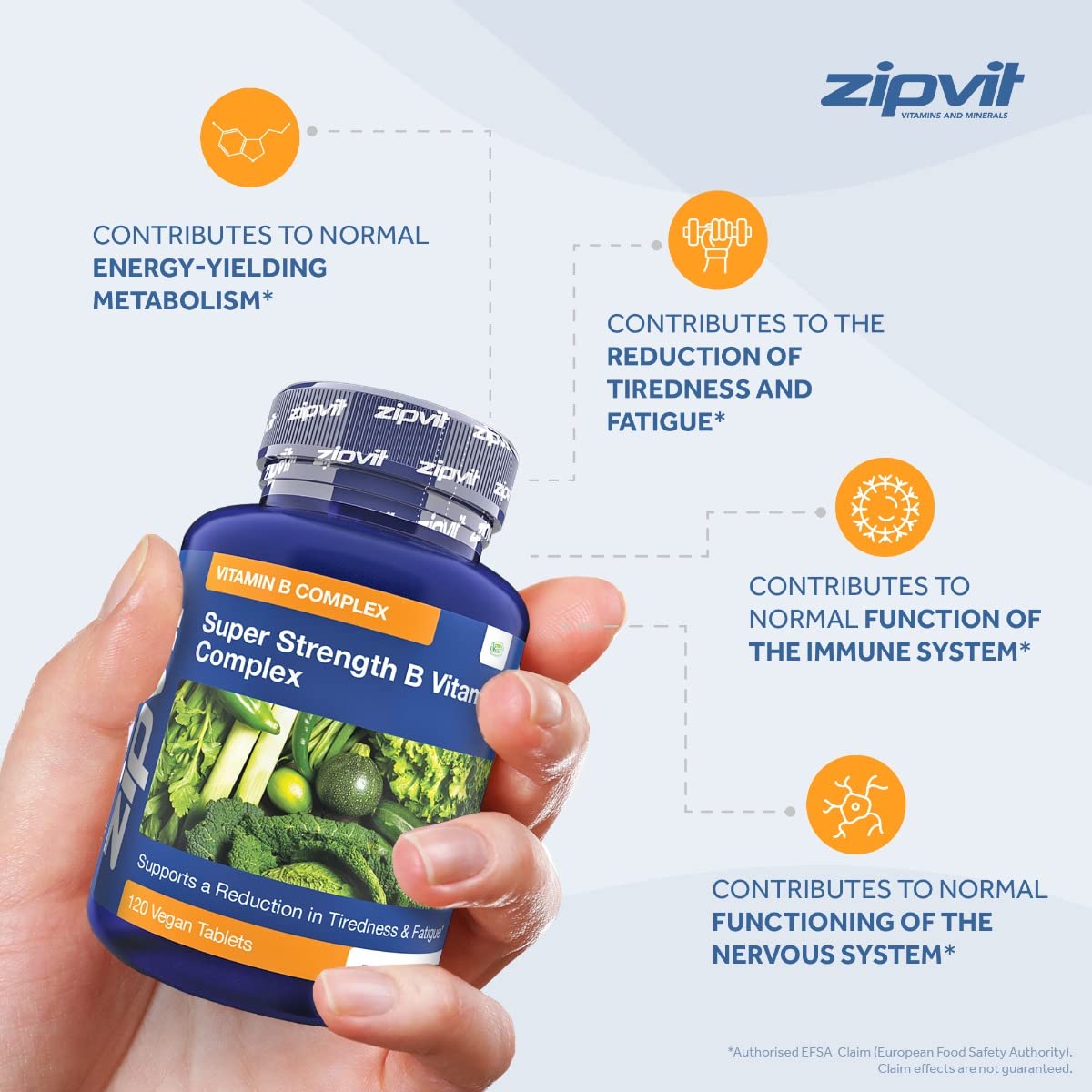 Super Strength B Vitamin Complex, 120 Vegan Tablets. 4 Months Supply. Vitamin B1, B2, B3, B5, B6, B12, Biotin, Choline. Supports Focus, Mental Performance, and Energy. UK Supplier.