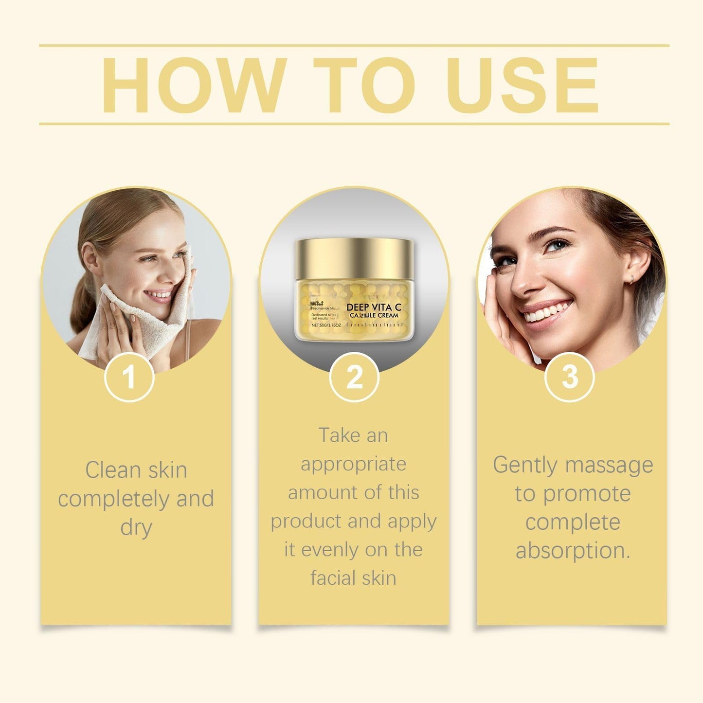 Fankayi Vitamin C Capsule Cream,Deep Vita C Capsule Face Cream,Vitamin-C Moisturiser for Face,Face Moisturizer with & 5% Niacinamide,Face Cream for Women,Anti Wrinkle Fac-e Crea-m,Brightening Fa-ce Cr-eam