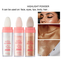 Weixinbuy Highlighter Powder Stick, Polvo De Hadas Glitter Patting Powder Fairy Highlight Powder Smooth Waterproof Three-Dimensional Shimmer, Sparkly Natural Patting Powder for Face Body Eyes Collarbones Glow