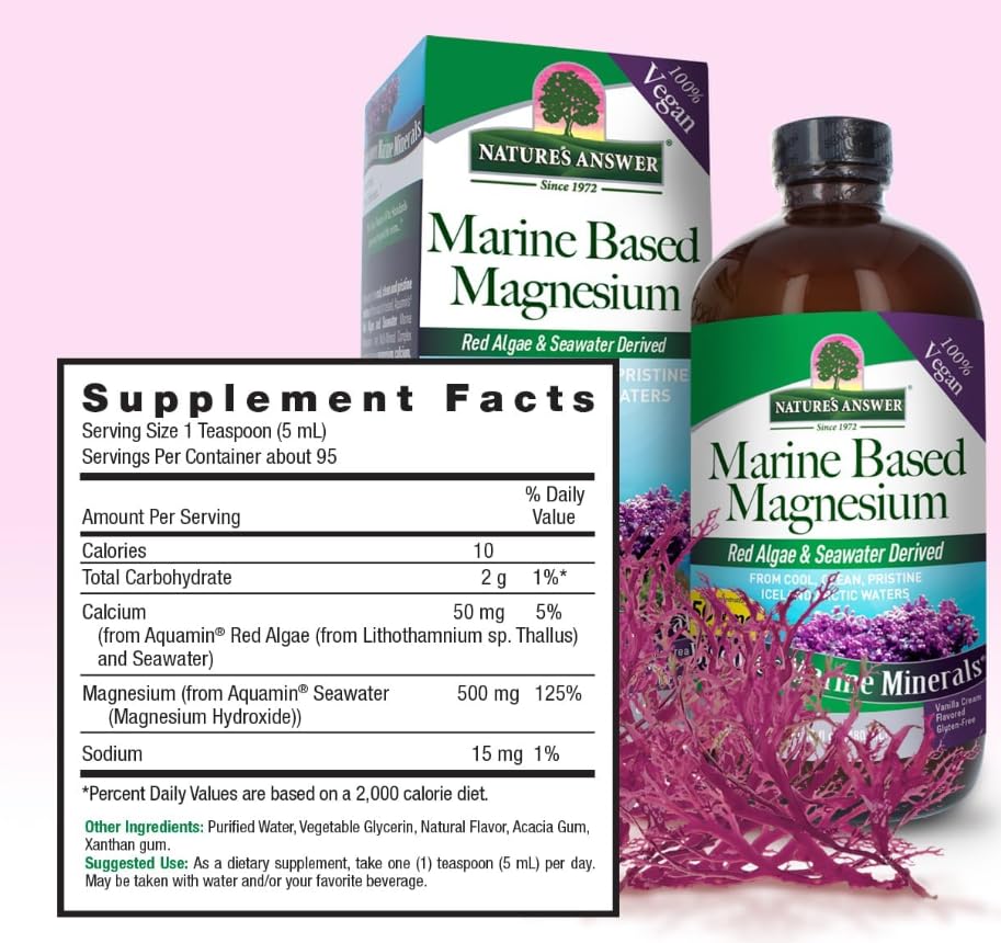 Generic NaturaAnswer's Marine Based Magnesium 500mg, Vanilla Cream Flavored, 480 ml