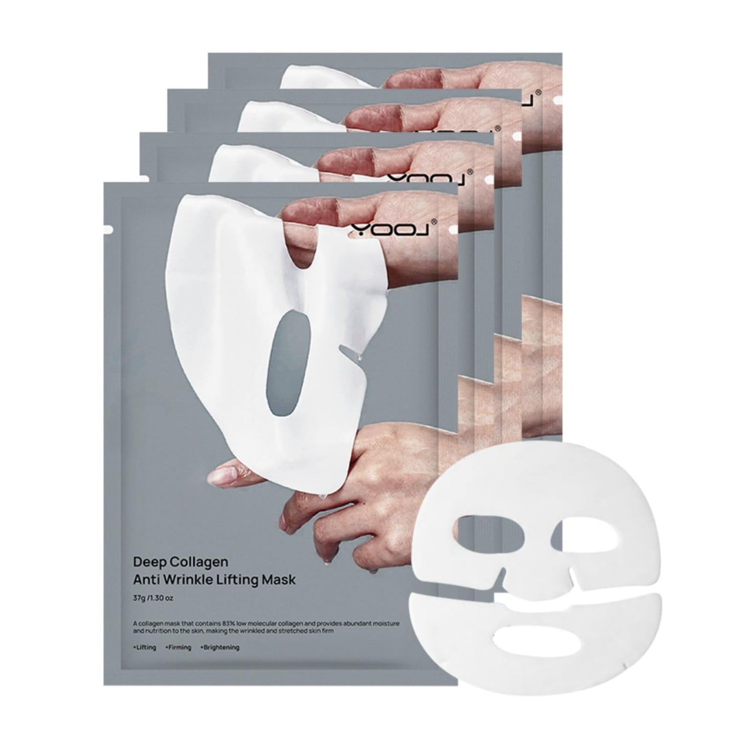 Grospe 4 Pcs Deep Collagen Anti Wrinkle Lifting Mask Deep Collagen Overnight Mask Bio-Collagen Face Mask Overnight Firming Moisturising Hydrating Collagen Mask