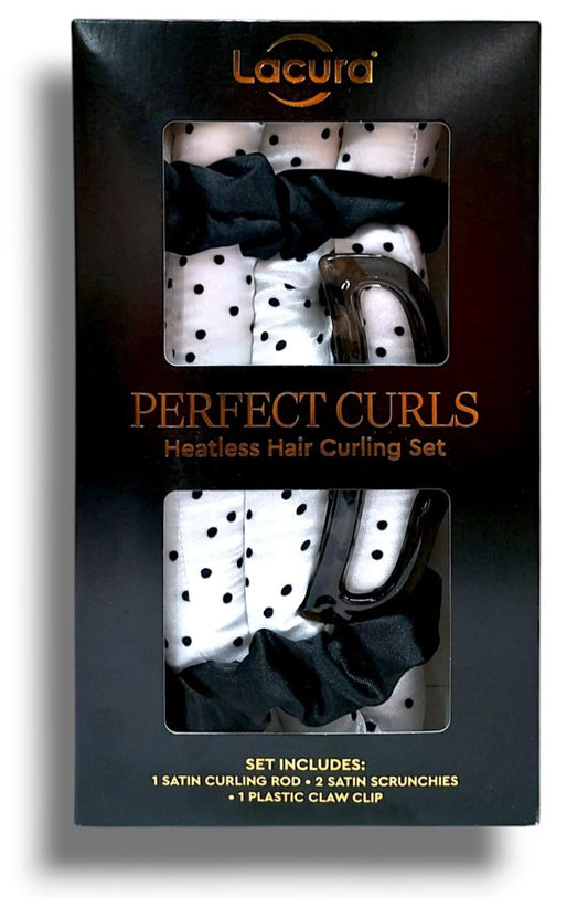 Generic Lācurā - Aldi | Perfect Curls Heatless Hair Curling Set | Set Includes - 1 Satin Curling Rod, 2 Satin Scrunchies and 1 Plastic Claw Clip | Create Georgious, Voluminous Curls Without Damaging Your Hair