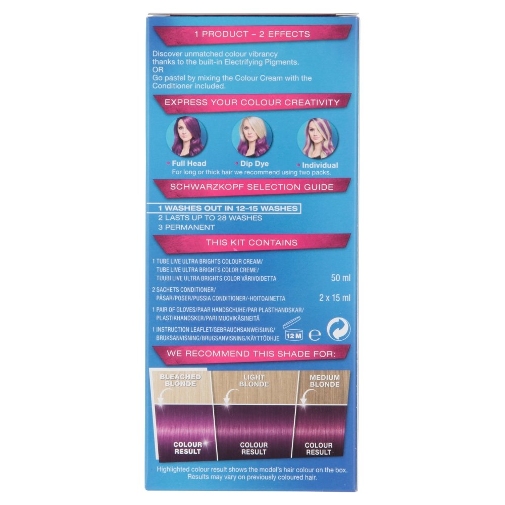 Schwarzkopf LIVE Ultra Brights 94 Purple Pink Hair Colour