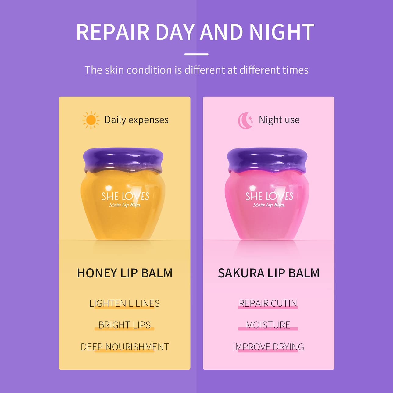 Skynest Lip Sleeping Mask, Natural Lip Plumper and Lip Care Serum Honey & Sakura Moisturizing Lip Mask Hydrating & Reduce Fine Lines Lip Enhancer for Fuller, Lip Plumper Gloss, Day & Night Use