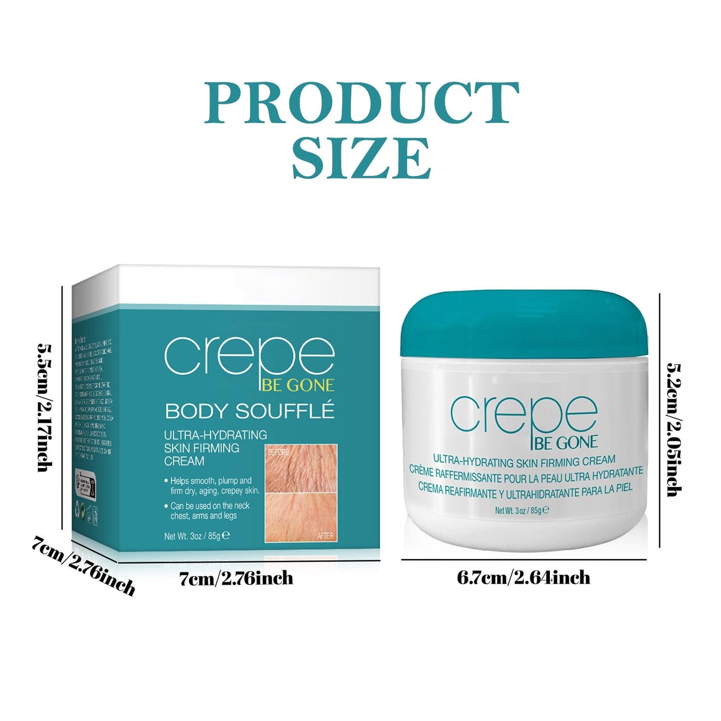Generic Crepe Be Gone Body Souffle - Best for Tightening Sagging Skin, Tighten and Lift Neck Cream, Chest,Arms,neck Moisturiser Repair Decolletage Cream, Advanced Neck Cream Moisturizing 85g