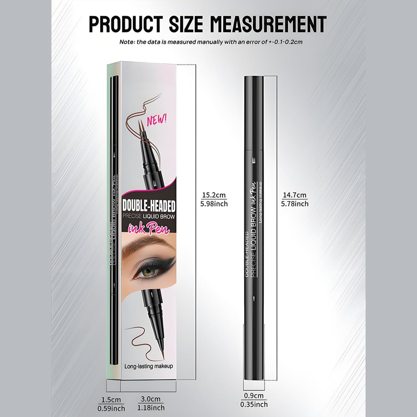 Generic Dual-Ended Brow Pen with Brow Brush, Microblading Eyebrow Pencil, Precision Tip for Natural Strokes, Waterproof, Smudge-Proof, All-Day Wear, Easy to Use for Professional Results(Dark Brown)