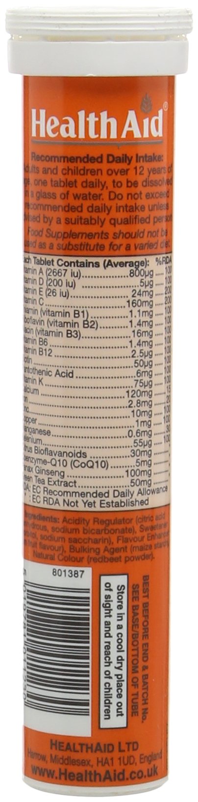 HealthAid A to Z Multivitamin Effervescent Vegetarian Tablets, Pack of 20 Tablets