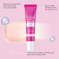 Siyinzu 2pcs Pro-Collagen Peptide Lip Gloss Balm,Plumping and Hydrating Lip Balm,Li/p Plumper Gloss,Li/p Ba/lm Stick,L/ip Repair Bal/m,L/ip Glow Oil,Lips Bal/m for Dry Cracked Lips