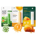 Lip balm Set, 3 PCS - Aloe Vera, Honey, VC Lip Balm Day & Night Lip Moisturiser, Lip Care Chapstick, Long-lasting Moisture to Soothe Dry Chapped Lips, Nourishing Lip Mask for Women Men (Mixed)
