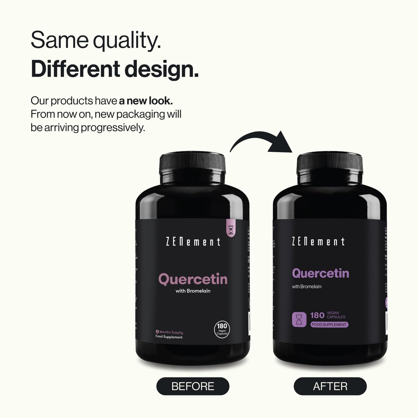 Quercetin, with Bromelain, 180 Vegan Capsules | Anti-ageing, Healthy Ageing, Antioxidant | 100% Natural Ingredients, Vegan, Additives Free | Zenement