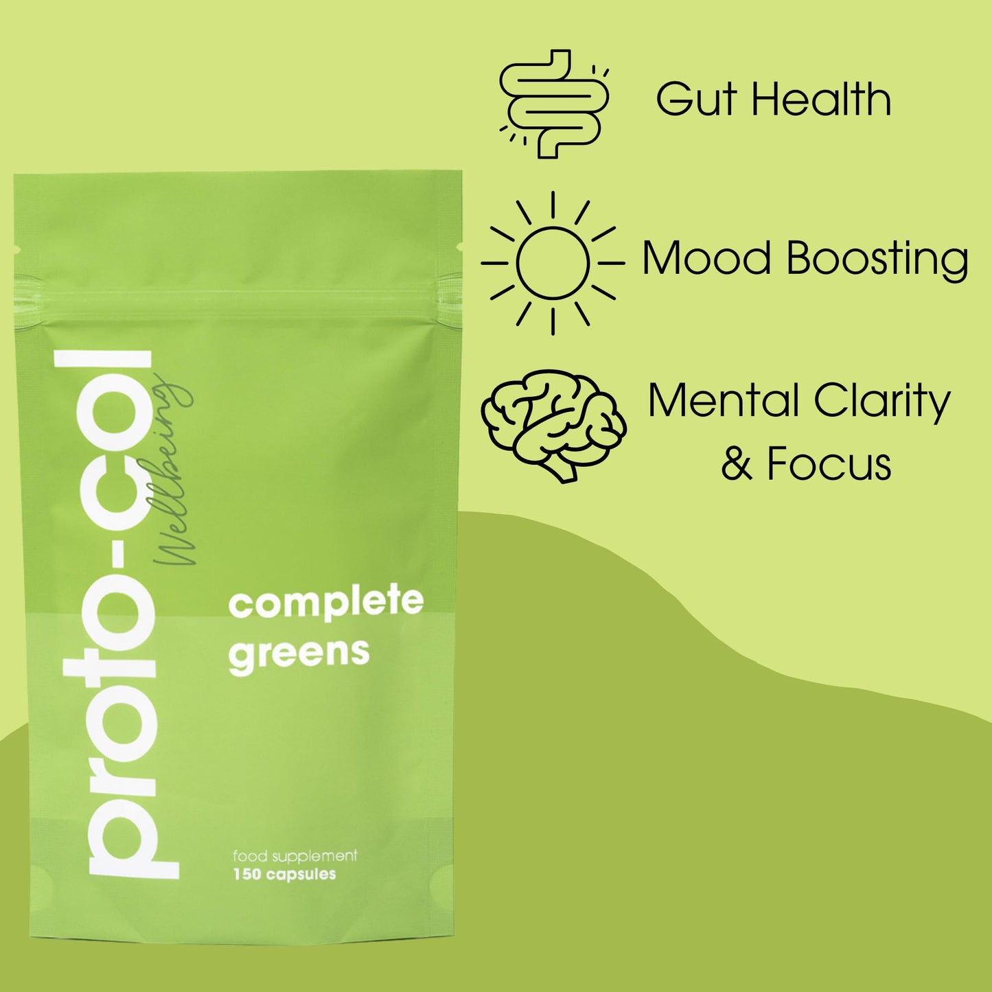 Proto-Col Proto-col | Complete Greens Capsules - 14 Superfoods and Adaptogens Including Ashwagandha & Spirulina | Vegan & Gluten-Free | Advanced Formula | UK Made | 150 Capsules