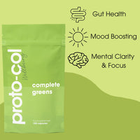 Proto-Col Proto-col | Complete Greens Capsules - 14 Superfoods and Adaptogens Including Ashwagandha & Spirulina | Vegan & Gluten-Free | Advanced Formula | UK Made | 150 Capsules