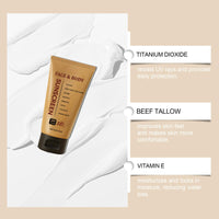 EliiSkinn Tallow Sunscreen - Beef Tallow Sunscreen SPF 50 - Face & Body Sun Cream, Natural & Lightweight Non-Greasy Formula Suitable for All Skin Types, 85g
