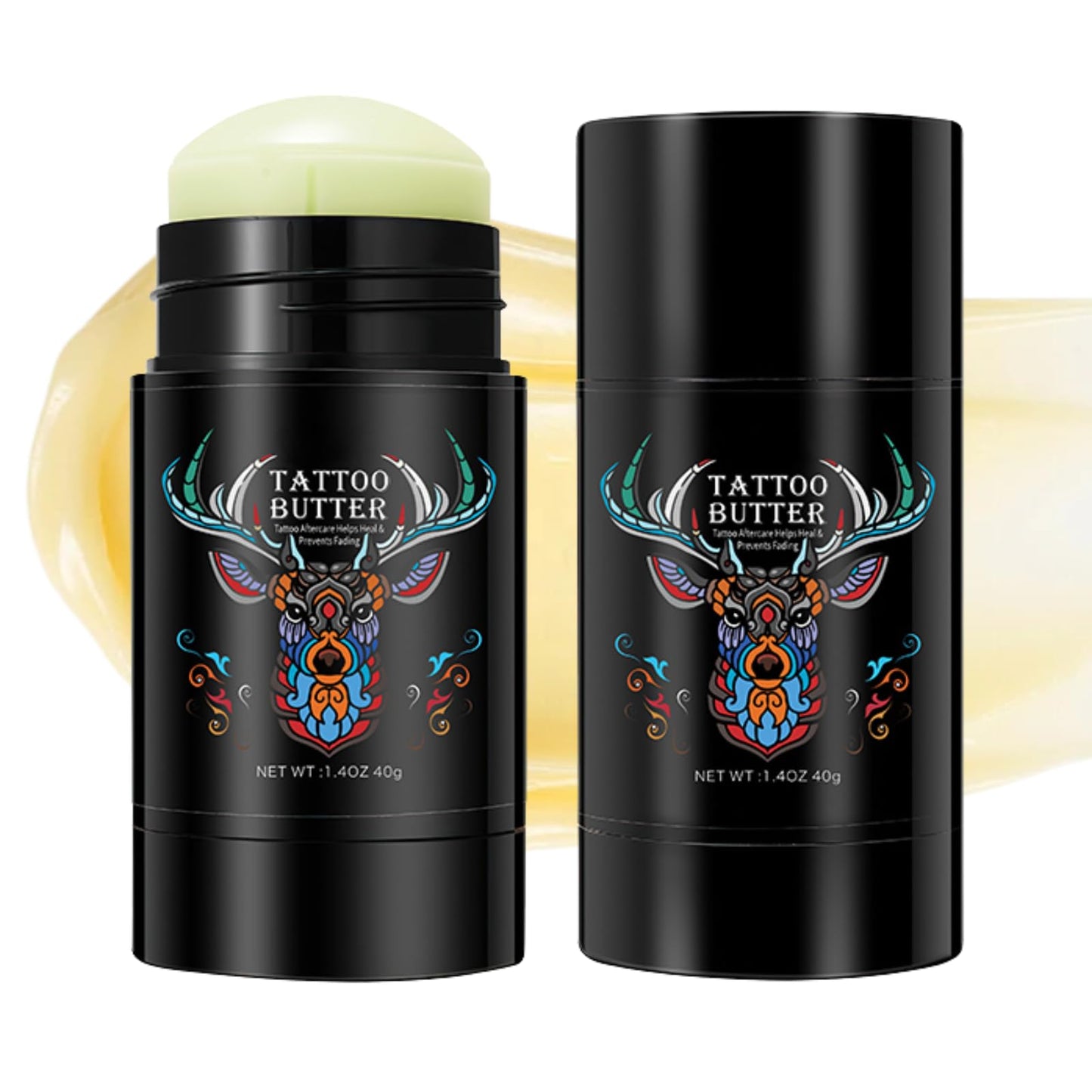 Tattoo Balm Stick, Tattoos Aftercare Cream for Old & New, Colour Enhancing Tattoo Moisturiser, Natural Tattoo Butter for Healing & Hydration, Vegan Tattoo Care Stick, Nourishing & Soothing, 40g