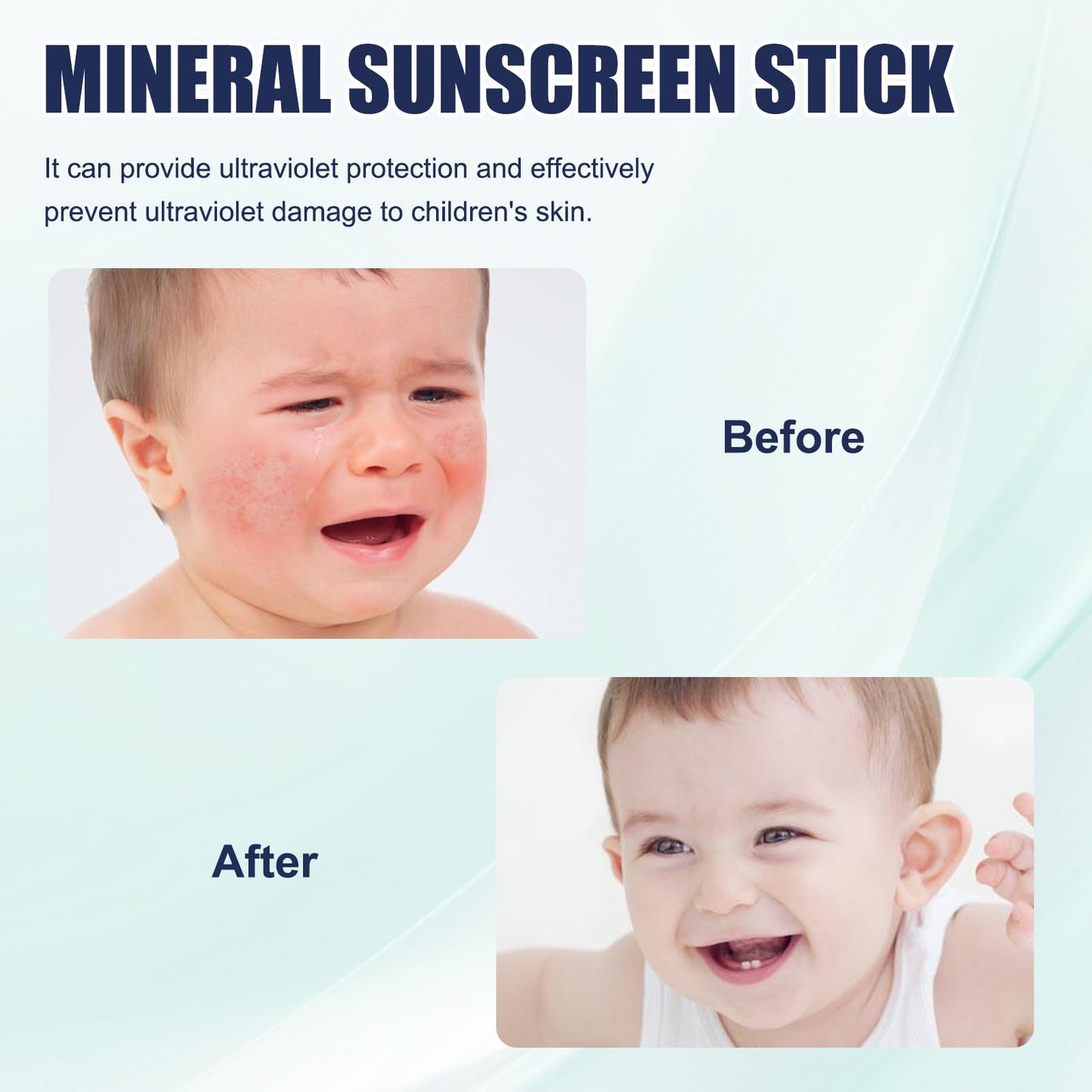 2 PCS Sun Stick SPF 50 Face Waterproof Sunblock Stick Roll on Sunscreen for Kids Against UVA & UVB All Day Long-Lasting Protection Travel Sunscreen for All Skin Types 15g