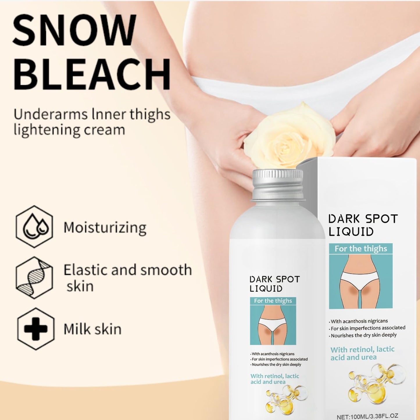 100ml Skin Bleaching Cream - Skin Lightening Cream for Intimate Area -Underarm Whitening Products - Bleaching Crea_m For Underarm - Body Lotion for Women for Private Part - Improve dullness