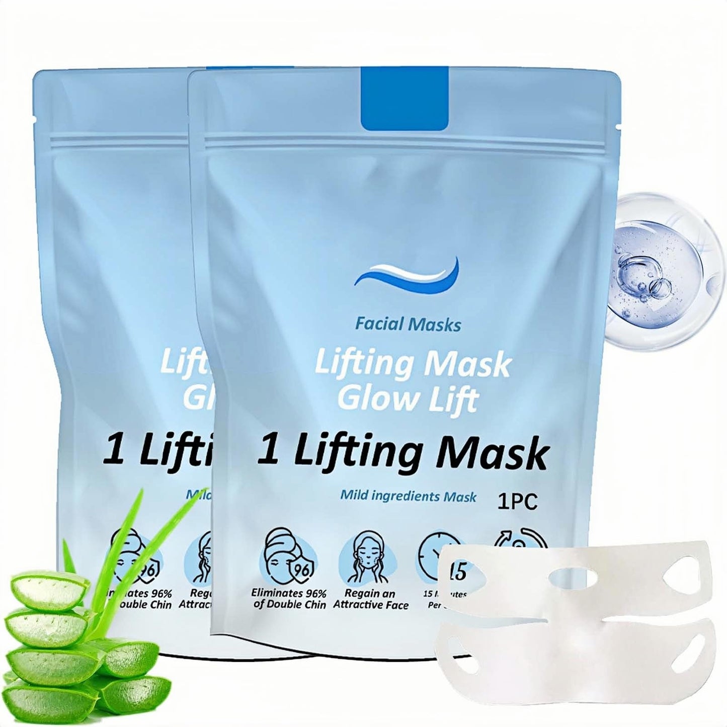 Double Chin Lifting Mask for Jawline Sculpting – V-Line Face with Collagen Lift Strap, Firm & Tighten Skin Overnight – Beauty Face Sculpting Sleep Mask for a Defined, Youthful Look