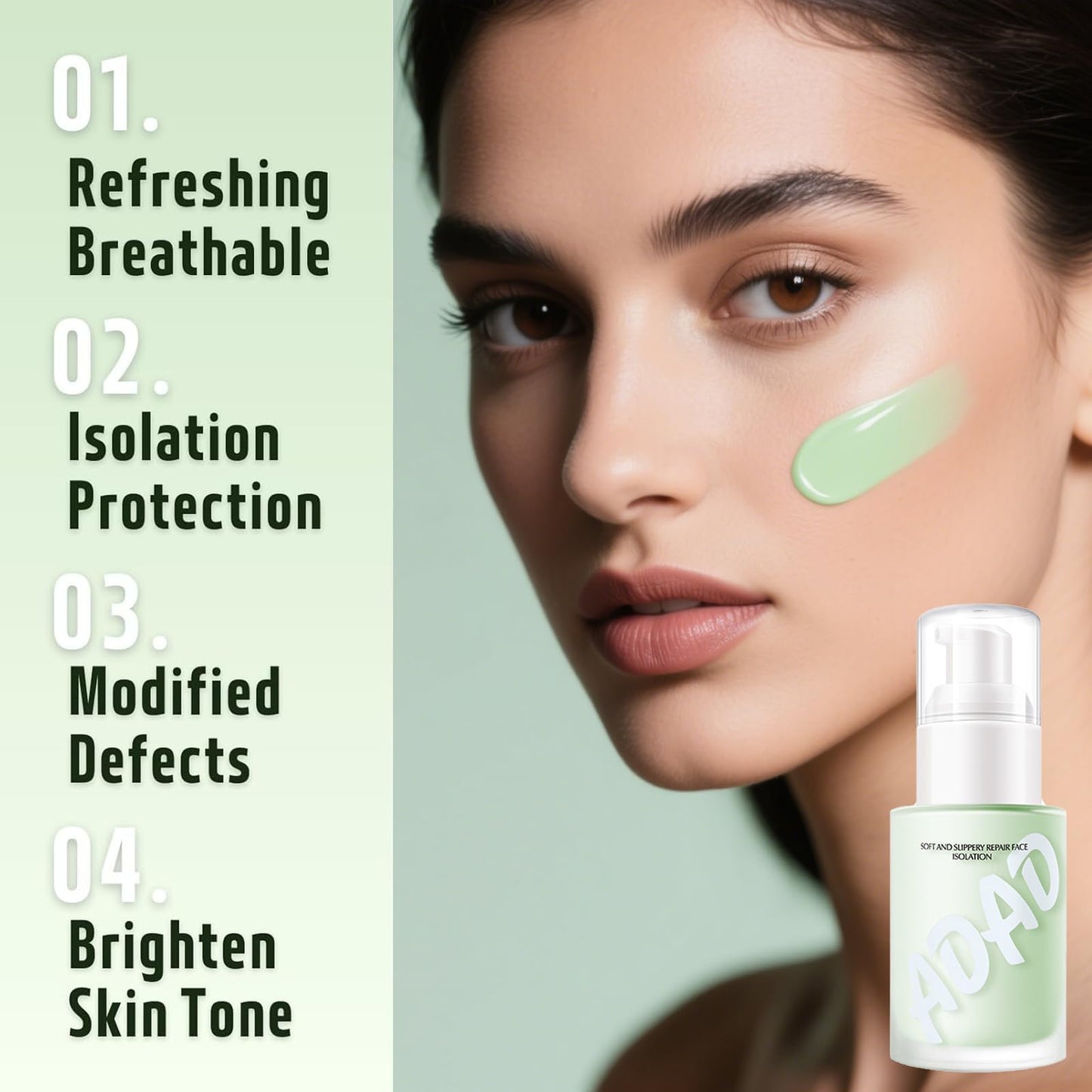 Shengqialun Green Colour Corrector Primer, Anti Redness Cream For Face Long-Lasting, Green Concealer Waterproof & Sweat-Proof Formula, Face Primer Makeup For Women And Girls