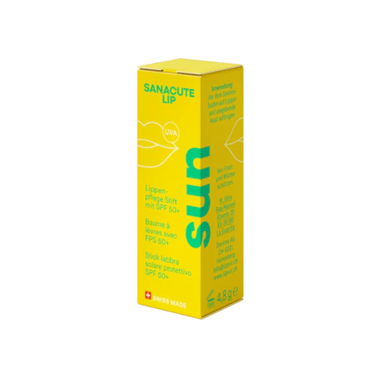 Lipivir Sun Lip Balm Stick SPF 50+ – – 2 Pack (2x 4.8g) – High UVA & UVB Protection with Beeswax, Jojoba Oil, and Zinc Oxide – Moisturising Lip Care for Sun Protection