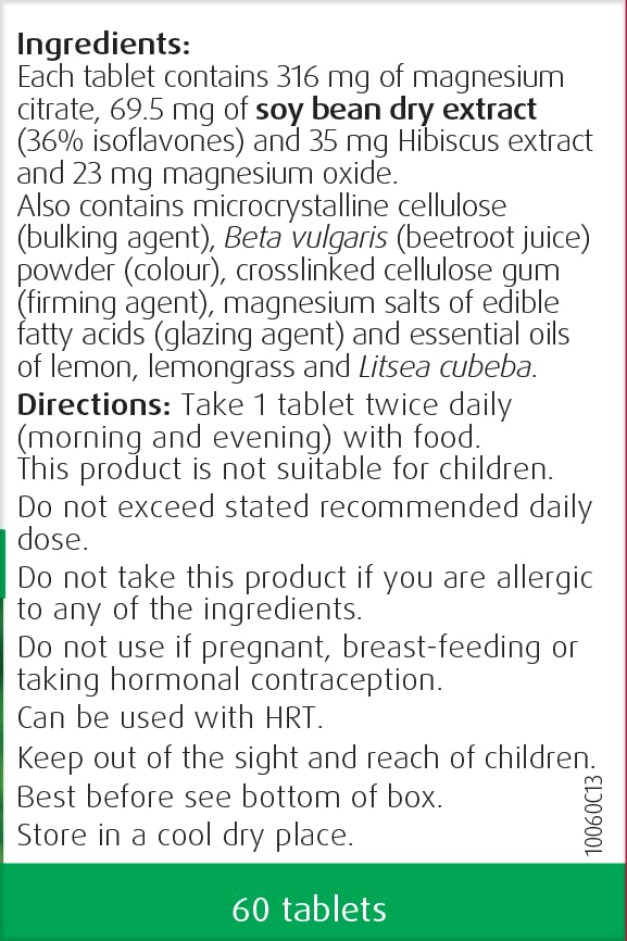 A.Vogel Menopause Support | For Perimenopause, Menopause & Postmenopause Symptoms | Menopause Supplement with Soy Isoflavones, Magnesium & Hibiscus | 60 Tablets