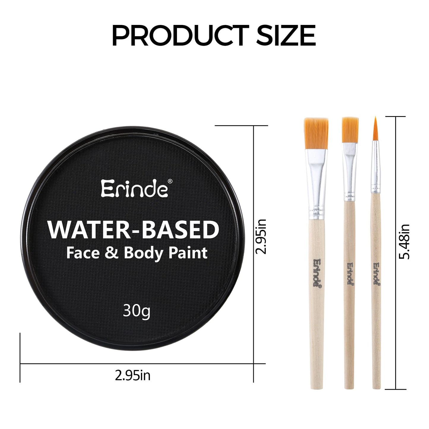 Erinde Blue Face Paint Palette, Water Based Face & Body Paint, Cream Makeup Palette With Makeup Brushes, Non-Toxic, Blendable, Highly Pigmented, Facepaint for Fancy Ball, Parties, Club, Night-Out, 30g