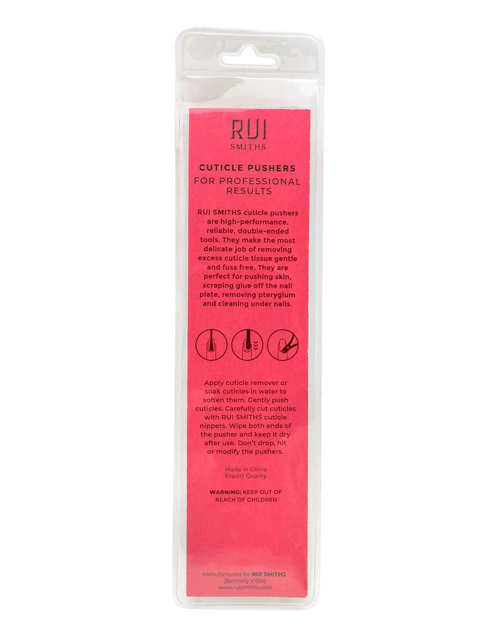 Rui Smiths Professional Double Ended Hypoallergenic Stainless Steel Metal Pusher (Cuticle Pusher) - Style No. 105