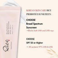 Tongyend Rice Korean Sunscreen for Face SPF 50, Rice Probiotics Daily Relief Sunscreen for face, Relief Facial Sun Cream PA+++ | Lightweight Non-Greasy SPF 50 Face Moisturiser | Korean Skincare – 50ml