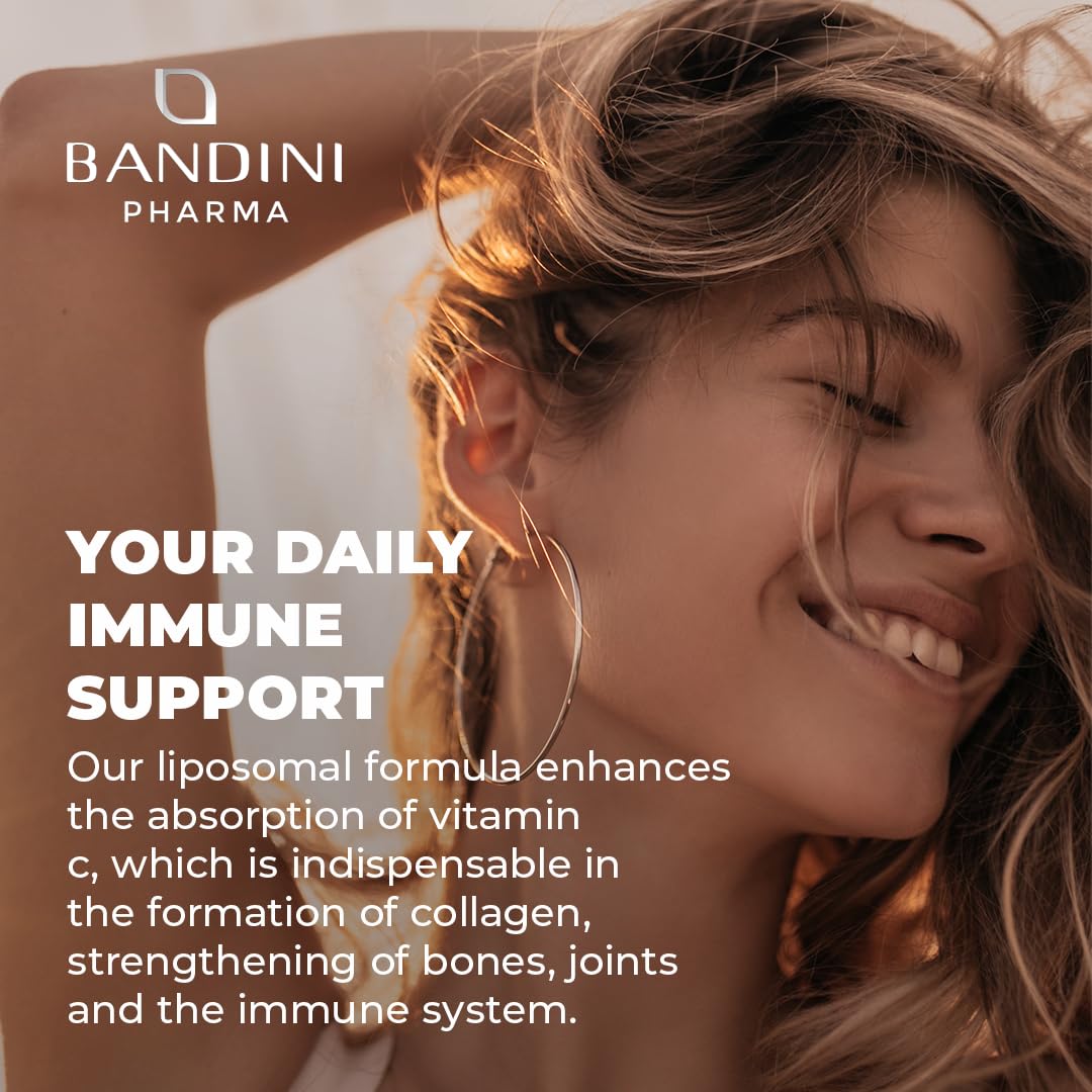 BANDINI Bandini® Liposomal Vitamin C 1000mg | 180 Capsules | High Strength Ascorbic Acid, High Absorption & Bioavailability | Immunity, Energy, Skin Support - Boosts Collagen & Reduces Fatigue | Vegan
