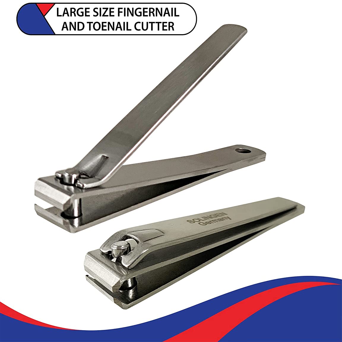 YNR Straight Large Nail Clippers - 80mm, Heavy Duty Stainless Steel Sharpest Thick Toenail, Fingernail Cutter for Men and Women