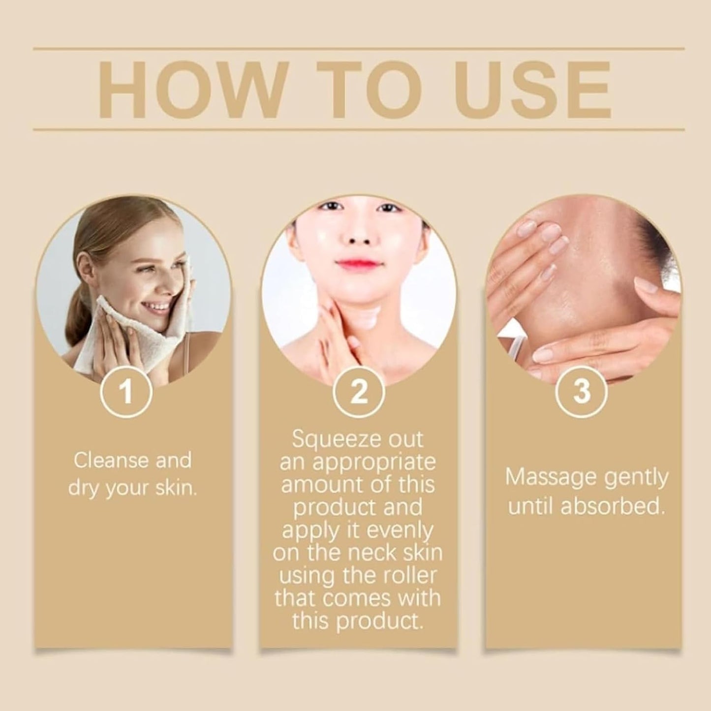 Generic AH-8 Firming Neck Cream, Tighten and Lift Neck Cream with Double Roller Massage, Reduce Wrinkles Fine Lines And Double Chin, Firm and Lift Sagging Skin(120g)