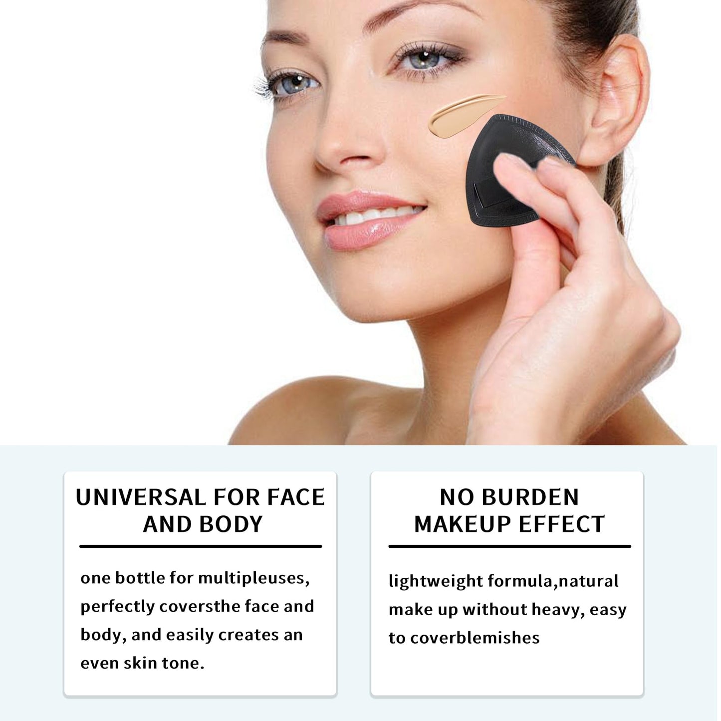 GMHLLES All-Over Complexion Perfector Creme Body Coverage Perfector,80g Waterproof and Smudge-Proof Body Coverage Perfector with Powder Puff for Mature Skin & Leg Cover-Up