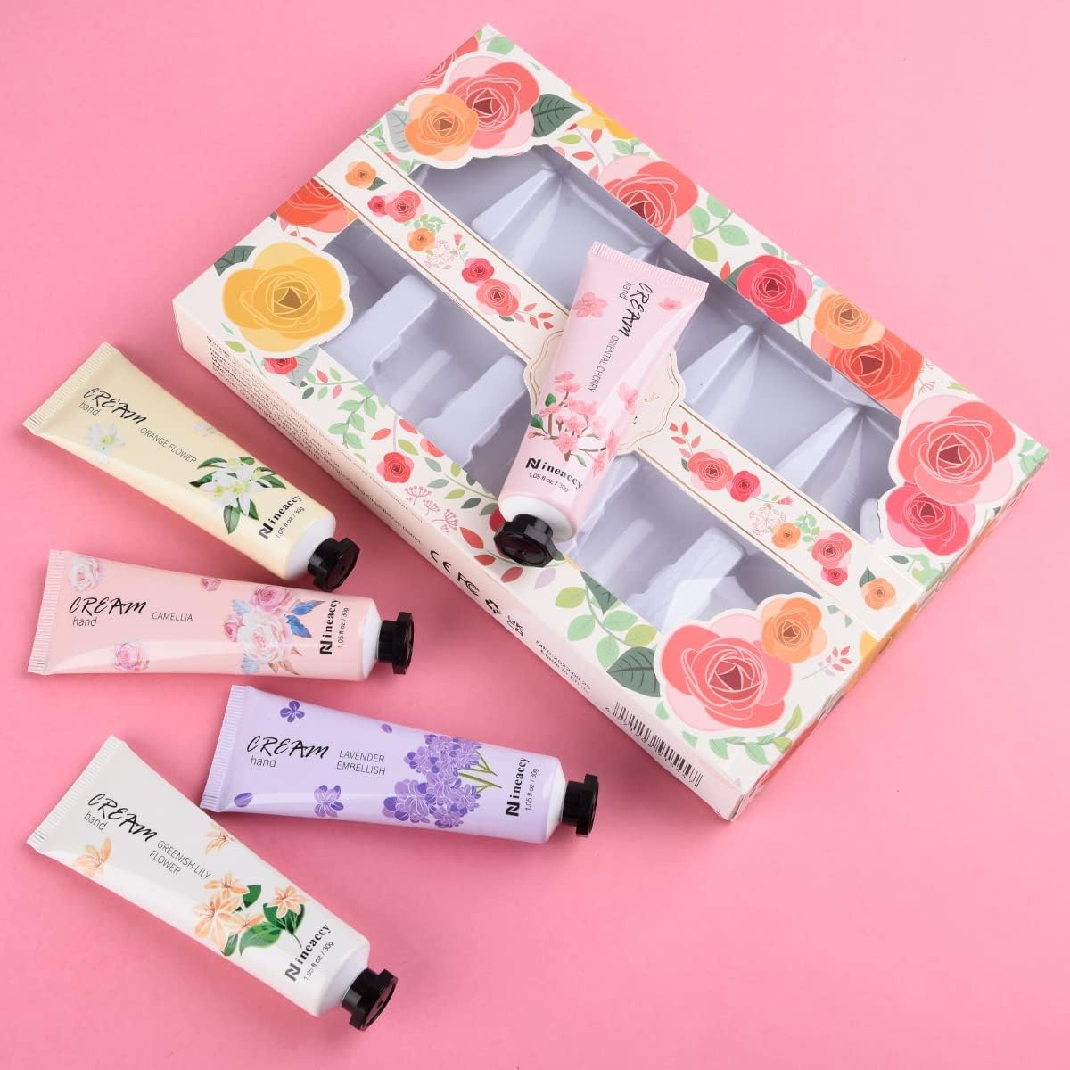 Nineaccy Hand Cream Vegan Friendly,5 x 30ml, Pack of 5, Daily Moisturising hand cream gift set,gifts for women