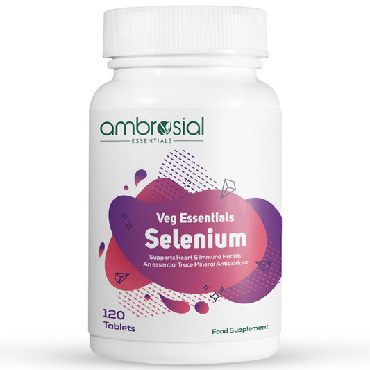 AMBROSIAL Ambrosial Selenium Supplements - 120 Tablets, 200 mcg L-Selenomethionine, Gluten Free, Vegan Hair, Skin and Nail Vitamins with Trace Minerals for Healthy Immune System, Supplement for Men & Women