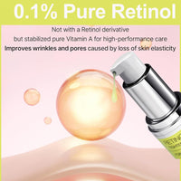 Tongyend Retinol Skin Booster Serum 30ml - Retinol Serum for Face 0.1% Pure Retinal with Peptides, Korean Anti-Aging Serums for Wrinkles, Pore Minimiser, Vegan & Fragrance-Free