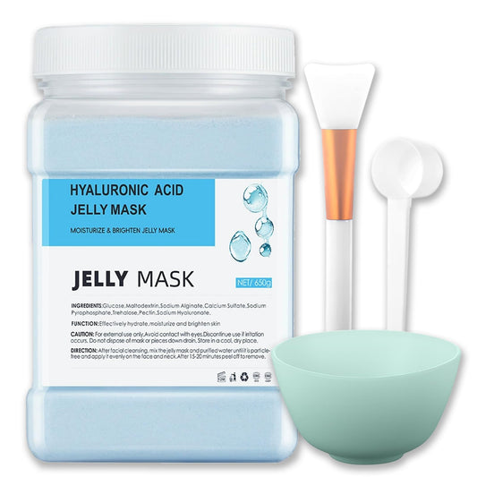Jelly Face Mask Kit, Peel Off Powder 650g Jelly Face Mask Set Moisturizing and Hydrating Repair and Smooth Skin Care for Home Salon Spa Kit (HYALURONIC ACID)