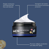 Men's Skin Tightening Cream For Face - for Facial Aging, Fine Lines And Wrinkles, Mens Moisturiser Face Cream Mens Skincare Smoother, For Men's Daily Routine, Youthful Look, Hydrated, Non-Greasy 50ml
